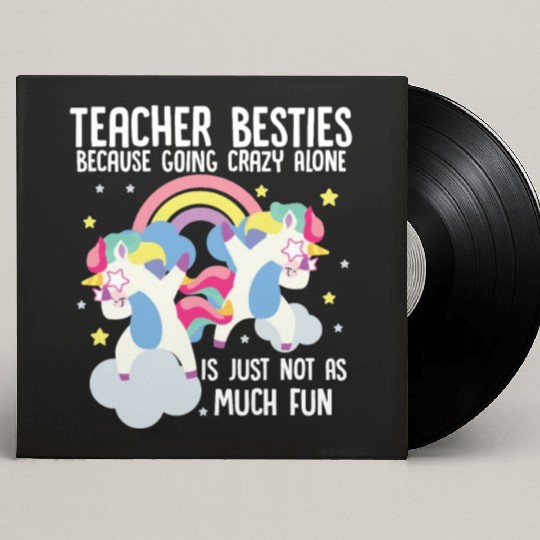 Funny Teacher Besties Goin Crazy Preschool Teacher Custom Vinyl Record Sleeves