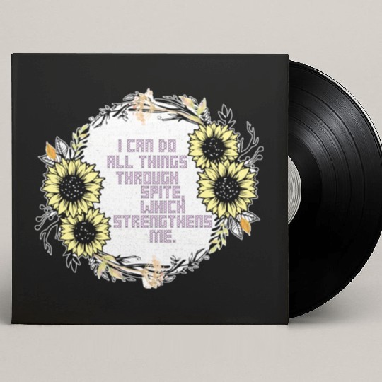Sunflower Cross Stitch I Can Do All Things Through Custom Vinyl Record Sleeves