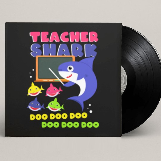Funny Teacher Shark Preschool Teacher Custom Vinyl Record Sleeves