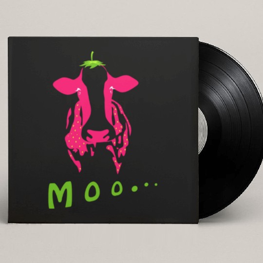 Strawberry cow, Strawberry cow pink, pink cow Custom Vinyl Record Sleeves