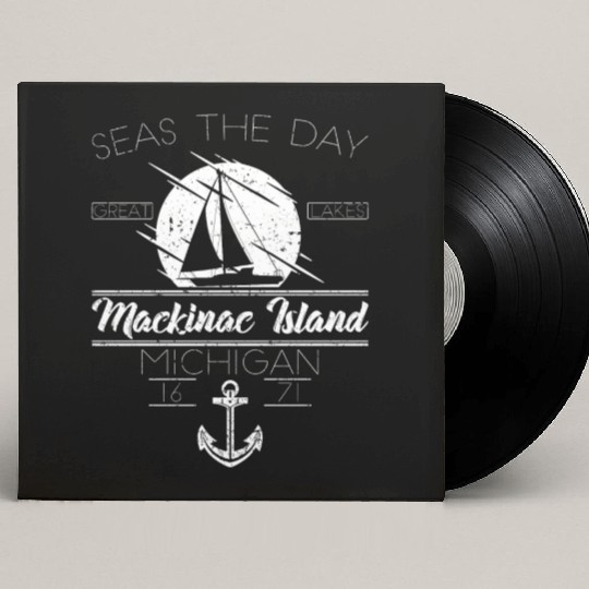 Mackinac Island MI Vintage Nautical SailBoat Custom Vinyl Record Sleeves