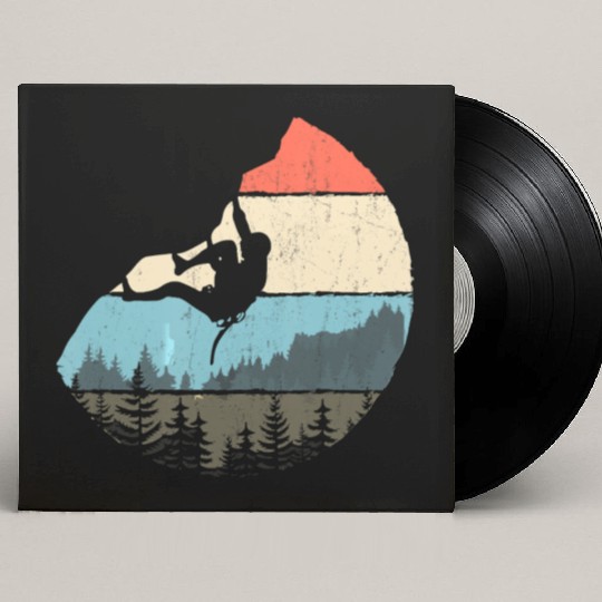 Vintage Style Rock Climbing Retro Bouldering Custom Vinyl Record Sleeves
