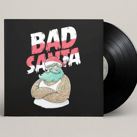 Bad Santa Claus Christmas Tattoo Custom Vinyl Record Sleeves