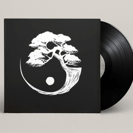 Bonsai Tree Black White Yin Yang Zen Buddhist Custom Vinyl Record Sleeves