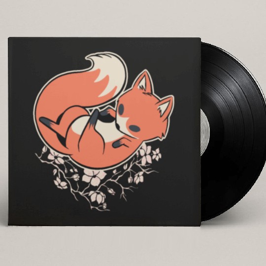 Sakura Fox Cherry Blossom Custom Vinyl Record Sleeves