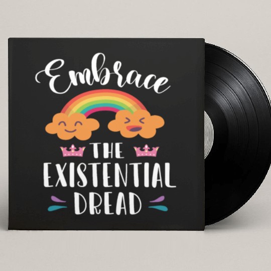 EMBRACE THE EXISTENTIAL DREAD Comics Rainbow Gift Custom Vinyl Record Sleeves