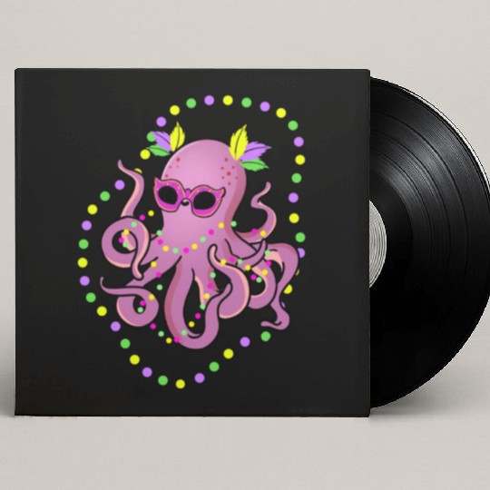 Mardi Gras Octopus For Octopus Lover Custom Vinyl Record Sleeves