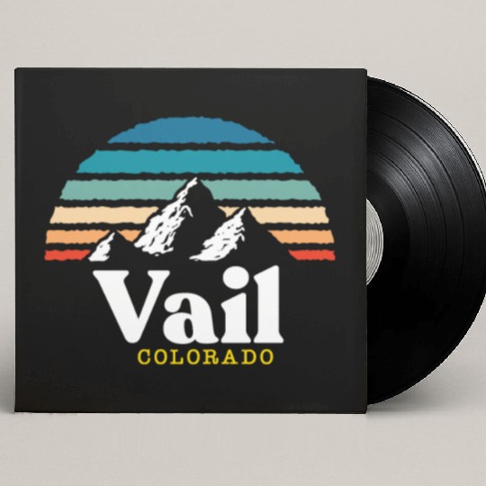 Vail Colorado Usa Ski Resort 1980S Retro Gift Custom Vinyl Record Sleeves