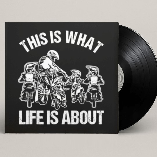 Dirt Bike Dad Motocross Father Motorcycle Son Kids Custom Vinyl Record Sleeves