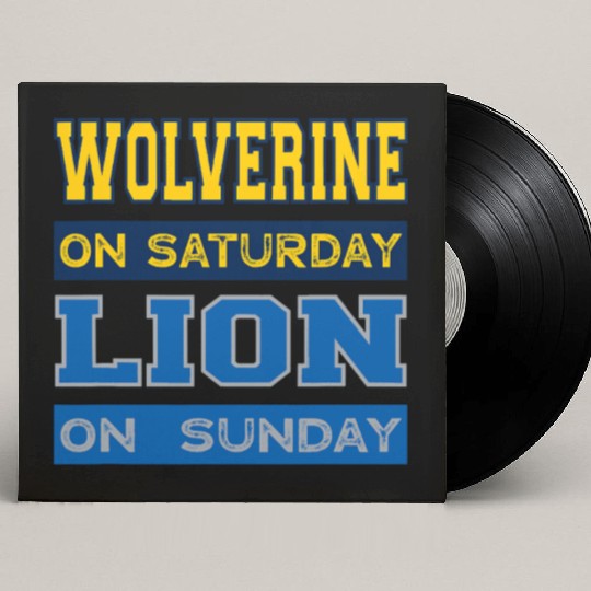 Wolverine on Saturday Lion on Sunday Detroit Custom Vinyl Record Sleeves