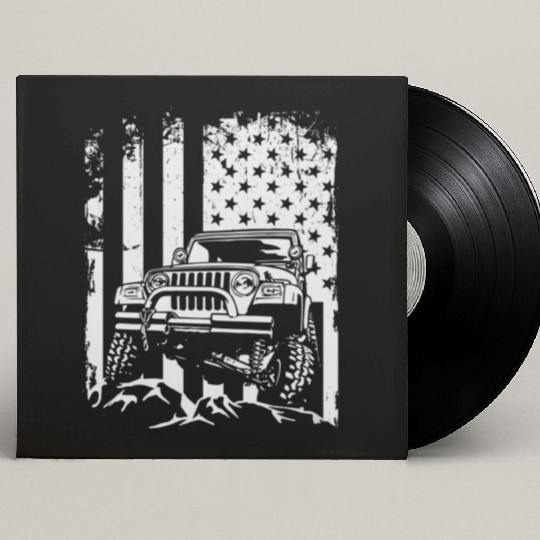 American US Flag Jeep adventure lifestyle Custom Vinyl Record Sleeves