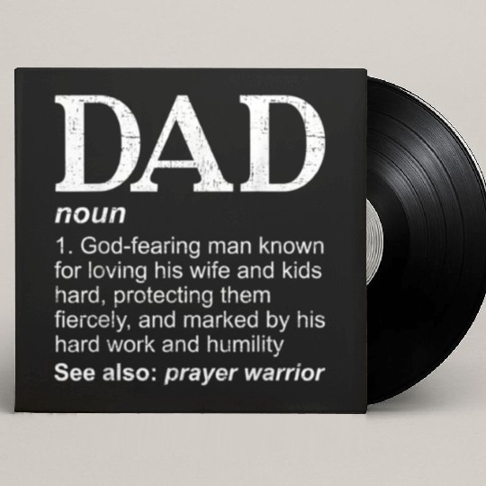 Christian Dad Definition Fathers Day Funny DAD Gi Custom Vinyl Record Sleeves