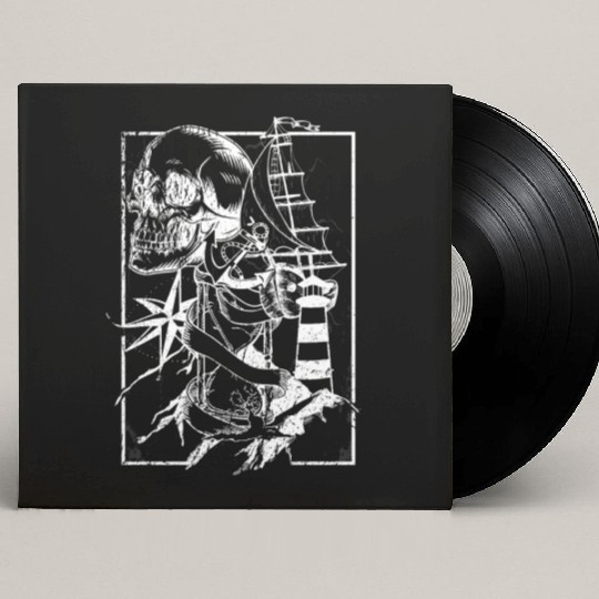 Sea life ship skull anchor compass Custom Vinyl Record Sleeves