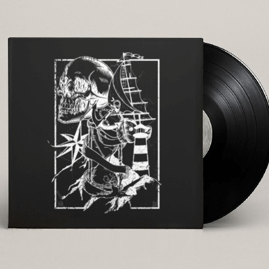 Sea life ship skull anchor compass Custom Vinyl Record Sleeves