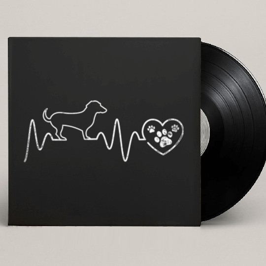 Heartbeat Dachshund Custom Vinyl Record Sleeves