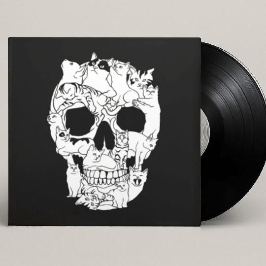Cat Skull Kitty Skeleton Grunge Style Funny Cat Bo Custom Vinyl Record Sleeves