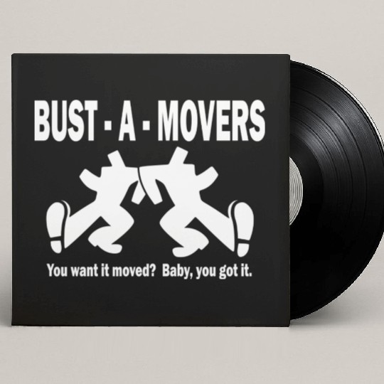 Bust-A-Movers Moving Company Custom Vinyl Record Sleeves Logo
