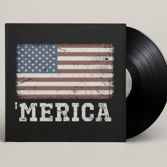 Merica Vintage Usa Flag Custom Vinyl Record Sleeves
