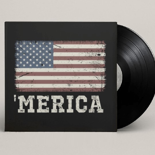 Merica Vintage Usa Flag Custom Vinyl Record Sleeves