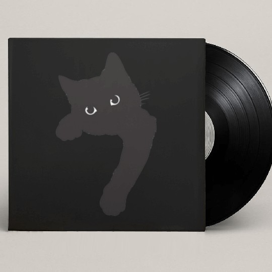 Cute Black Cat Custom Vinyl Record Sleeves