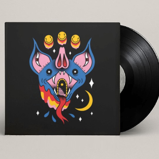 TRIPPY BAT TATTOO SURREAL Custom Vinyl Record Sleeves