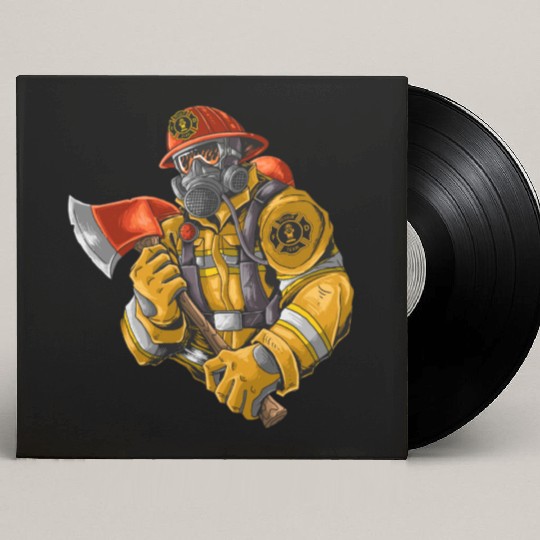 firefighter fire brigade fire station blueish use Custom Vinyl Record Sleeves