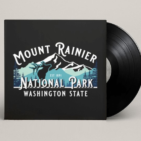 Vintage Mount Rainier National Park Washington Sou Custom Vinyl Record Sleeves