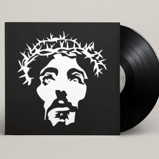 Jesus crown of thorns stencil Custom Vinyl Record Sleeves