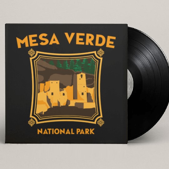 Mesa Verde National Park Novelty Graphic Design Custom Vinyl Record Sleeves