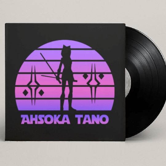 Ahsoka tano - Synthwave Custom Vinyl Record Sleeves