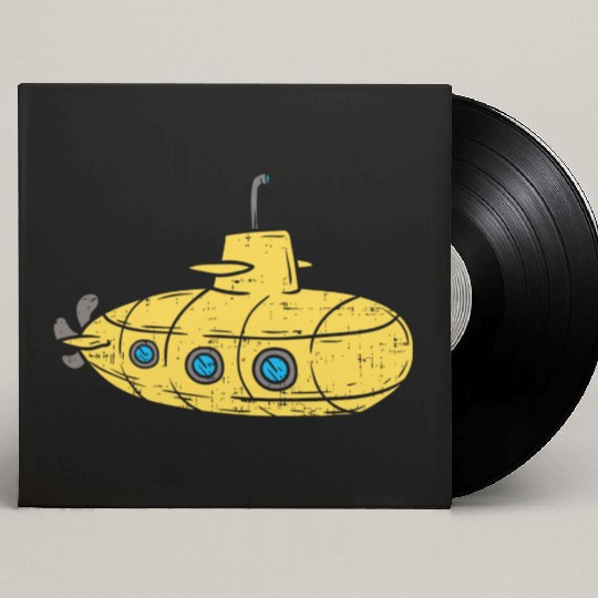 Us Navy Yellow Cartoon Submarine Cute Submariner B Custom Vinyl Record Sleeves