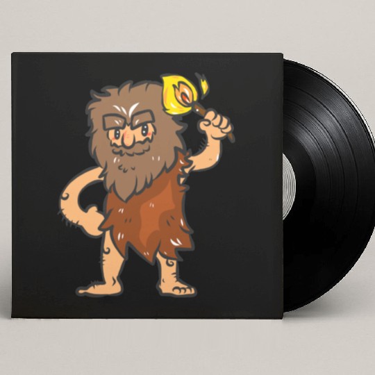 Caveman with Torch Custom Vinyl Record Sleeves