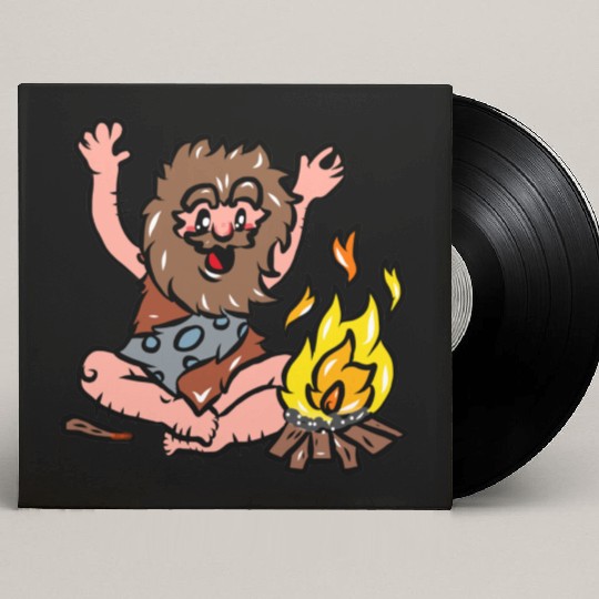 Caveman with Fire Custom Vinyl Record Sleeves