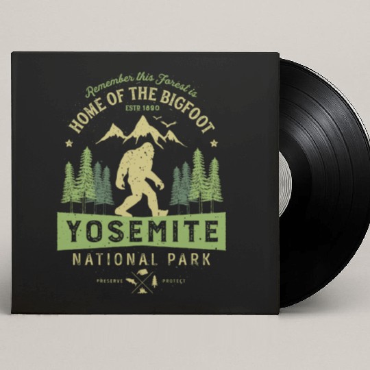 Yosemite National Park California Bigfoot Vintage Custom Vinyl Record Sleeves