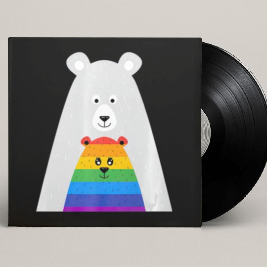 Gay Pride Mama and Baby Bear Gift Lesbian Son Custom Vinyl Record Sleeves