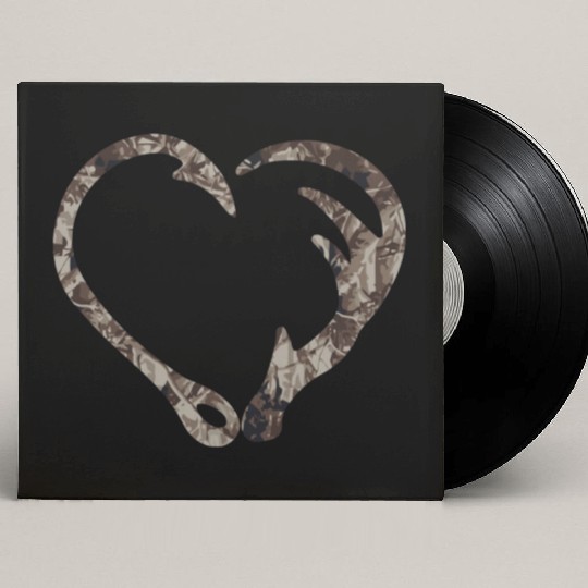 Camo Fish Hook Antler Deer Hunting Buck Hunter Dad Custom Vinyl Record Sleeves