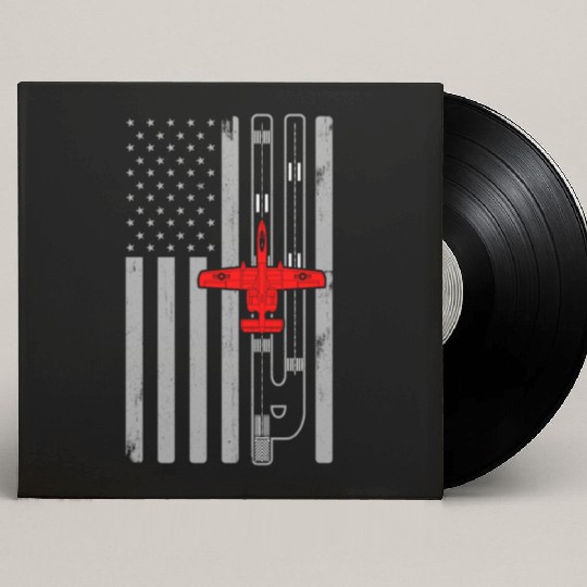 A-10 Warthog American Flag Runway A10 Thunderbird Custom Vinyl Record Sleeves