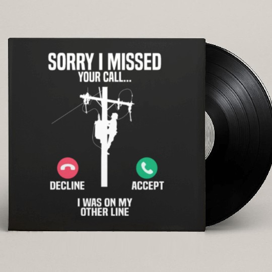 Funny Lineman Gift Custom Vinyl Record Sleeves