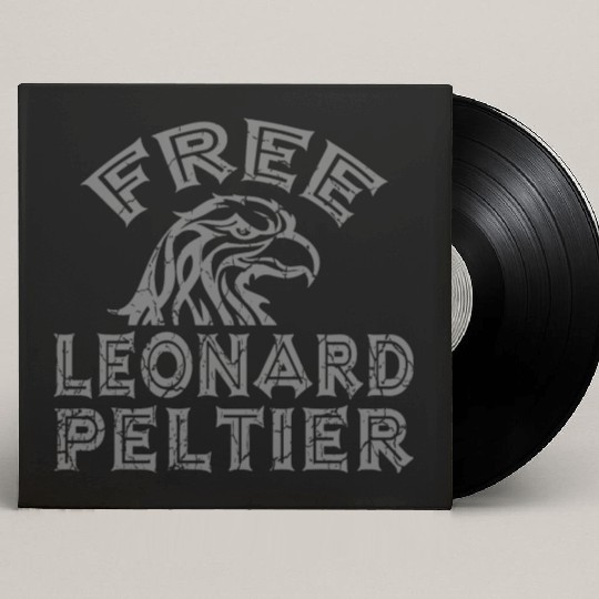 FREE LEONARD PELTIER EAGLE NATIVES grau used look Custom Vinyl Record Sleeves