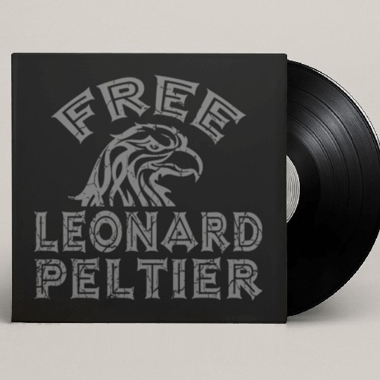FREE LEONARD PELTIER EAGLE NATIVES grau used look Custom Vinyl Record Sleeves