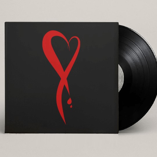 Heart bleeding, hand drawn Custom Vinyl Record Sleeves
