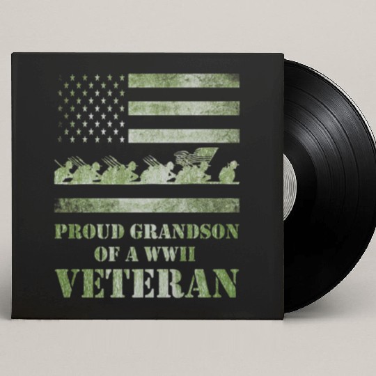 World War 2 Ii 80th Anniversary Proud Grandson Of Custom Vinyl Record Sleeves