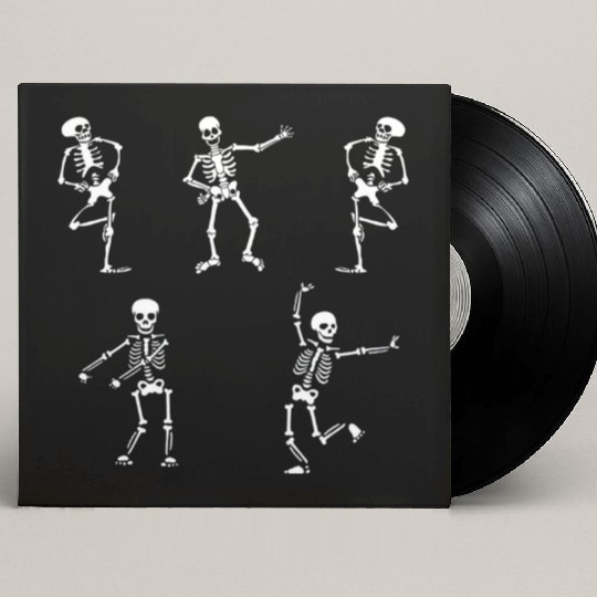 skeleton , Dancing Skeleton, Halloween , Dancing Custom Vinyl Record Sleeves