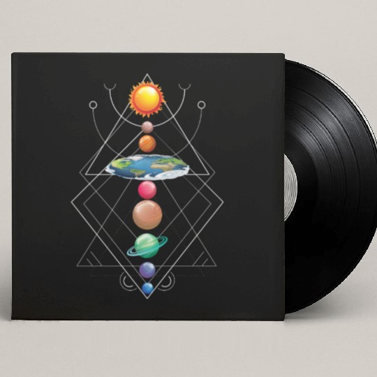 Solar System Flat Earth I Love My Planet Space Custom Vinyl Record Sleeves