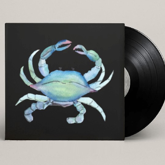 Crab watercolor illustration Custom Vinyl Record Sleeves