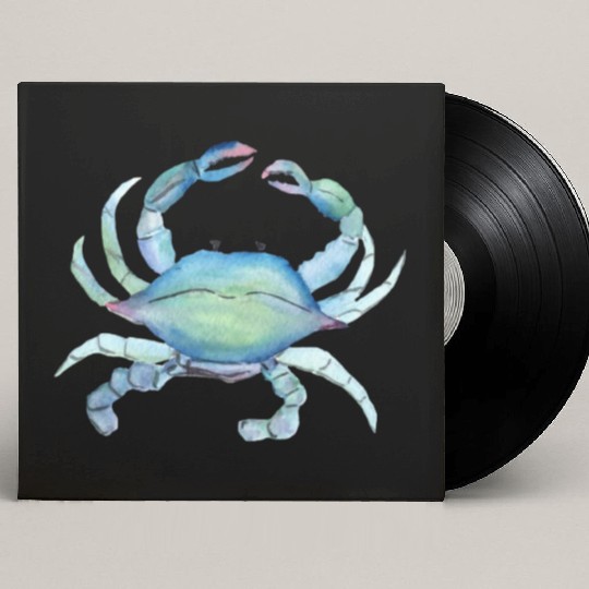 Crab watercolor illustration Custom Vinyl Record Sleeves