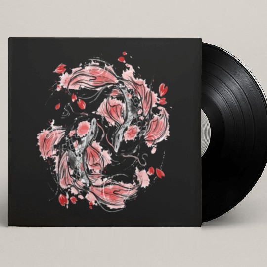 Japanese Koi Fish I Koi Carp Pond Japan Tattoo Custom Vinyl Record Sleeves