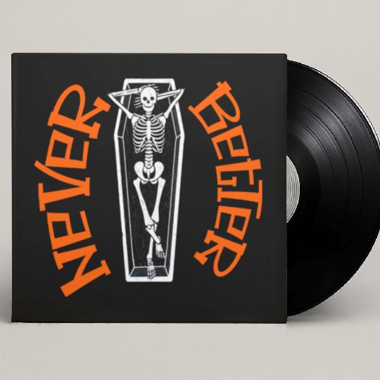 Pumpkin, Dancing Skeleton Never Better Skull Skele Custom Vinyl Record Sleeves