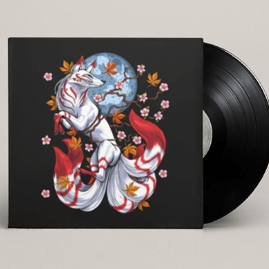 Japanese Fox Kitsune Custom Vinyl Record Sleeves