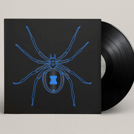 Black Widow Blue Design Custom Vinyl Record Sleeves